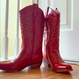 Red cowgirl boots